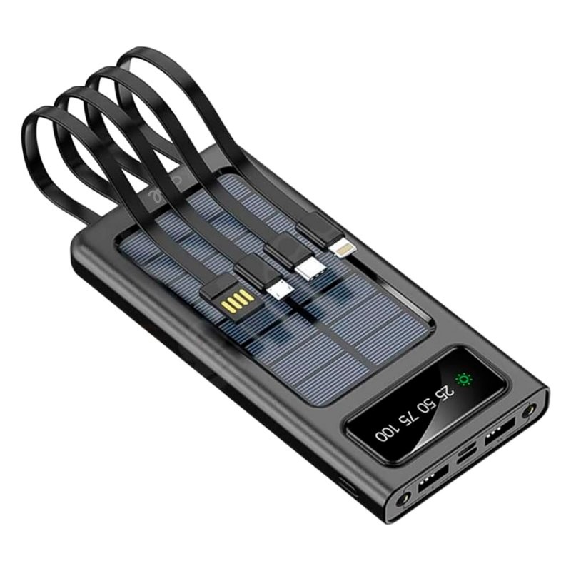 Bateria Externa Universal Power Bank 10.000 mAh + Panel Solar COOL (4 Conexiones)