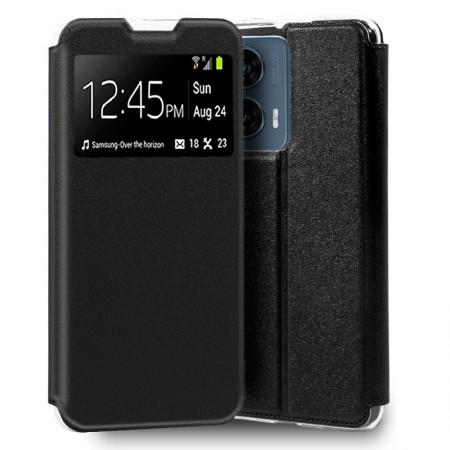 Funda COOL Flip Cover para Motorola Edge 50 Fusion Liso Negro