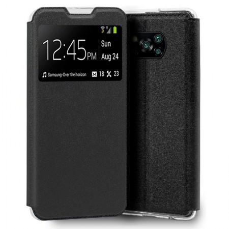 Funda COOL Flip Cover para Xiaomi Pocophone X3 / X3 Pro Liso Negro