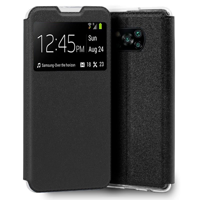 Funda COOL Flip Cover para Xiaomi Pocophone X3 / X3 Pro Liso Negro