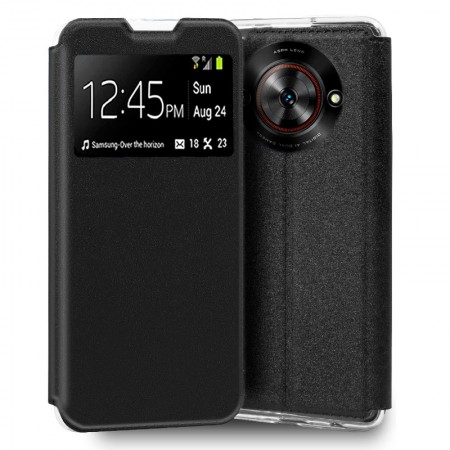 Funda COOL Flip Cover para ZTE Blade A75 5G Liso Negro