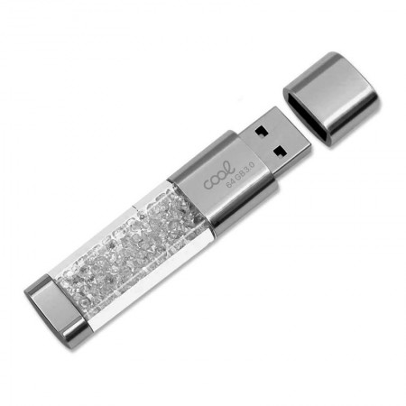 Pen Drive USB x64 GB 3.0 COOL Crystal Blanco