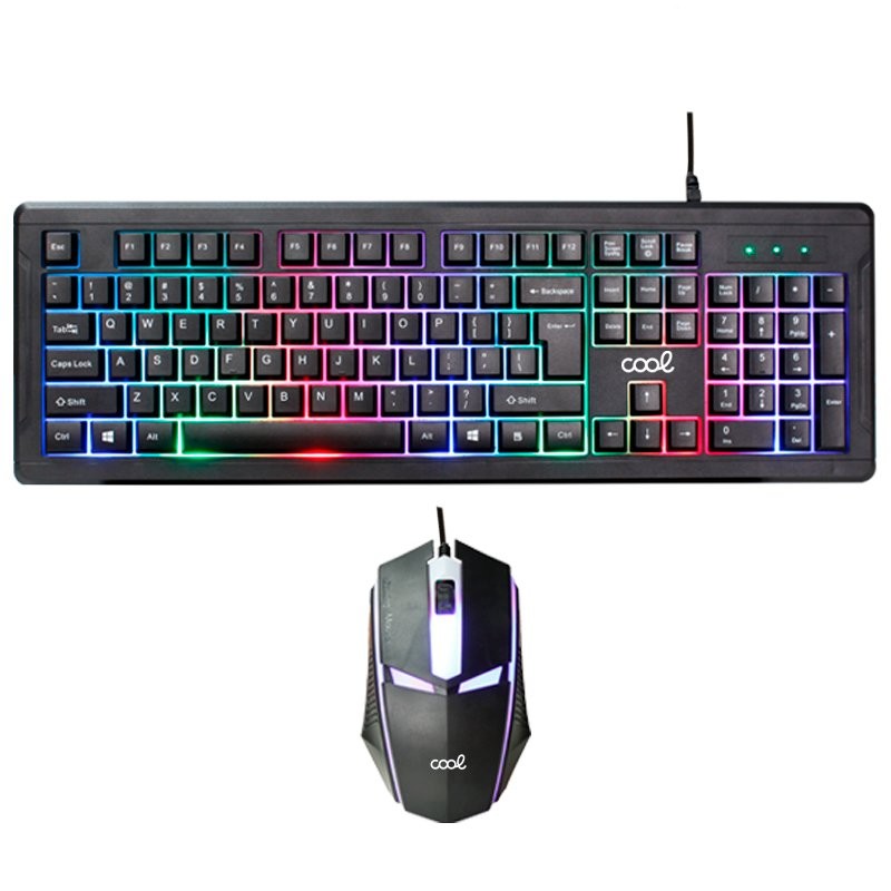 Teclado PC Gaming Cable USB KIT + Ratón COOL Florida (Español)