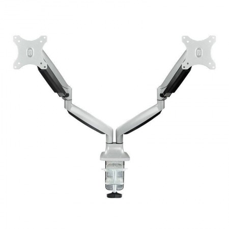 Soporte de Mesa para 2 Monitores TooQ DB3132TNR-S/ Giratorio/ Inclinable/ hasta 9kg