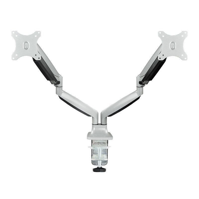 Soporte de Mesa para 2 Monitores TooQ DB3132TNR-S/ Giratorio/ Inclinable/ hasta 9kg