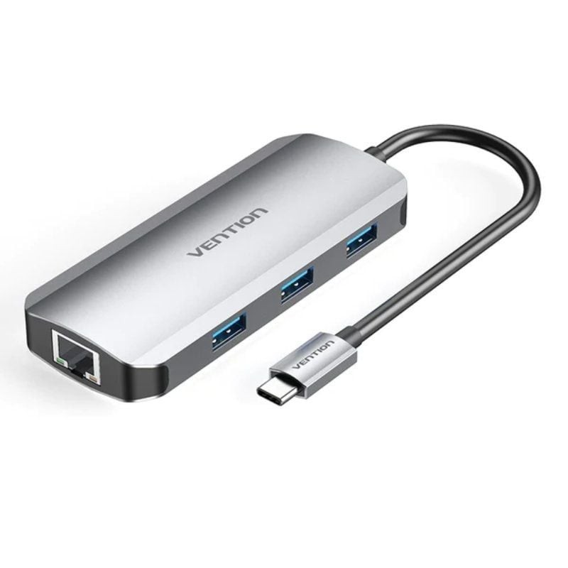 Docking USB Tipo-C Vention TOHHB/ 1xHDMI 4K/ 3xUSB/ 1xRJ45/ 1xUSB Tipo-C PD/ Gris