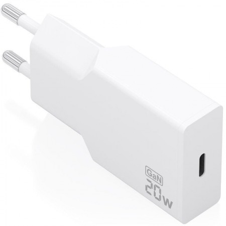 Cargador de Pared GaN Aisens A110-0997/ 1xUSB Tipo-C/ 20W/ Blanco