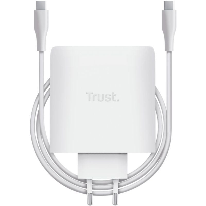 Cargador de Pared GaN Trust Maxo 100W/ 2xUSB Tipo-C/ Incluye Cable USB Tipo-C/ 100W