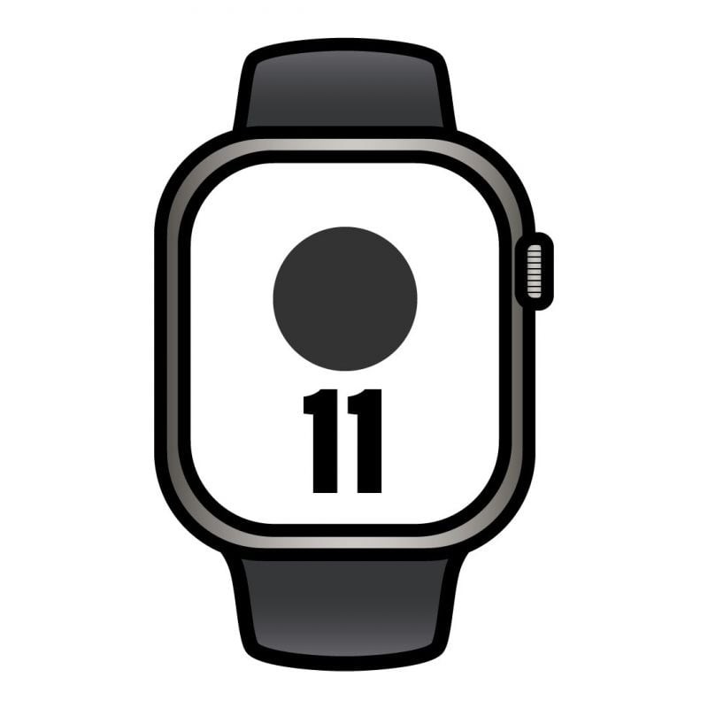 Apple Watch Series 11/ GPS/ Cellular/ 42mm/ Titanio Natural/ Correa Deportiva Negra (M/L)