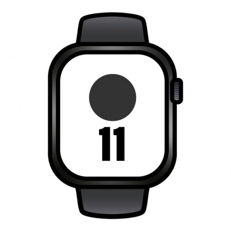 Apple Watch Series 11/ GPS/ Cellular/ 46mm/ Caja de Aluminio Negra/ Correa Deportiva Negra S/M