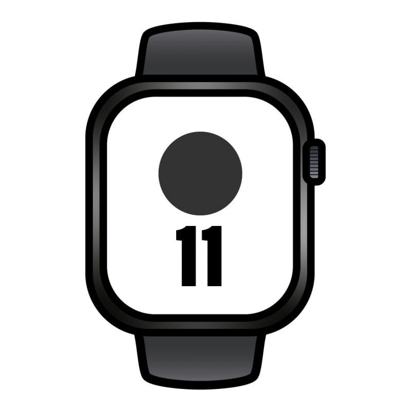 Apple Watch Series 11/ GPS/ Cellular/ 46mm/ Caja de Aluminio Negra/ Correa Deportiva Negra M/L