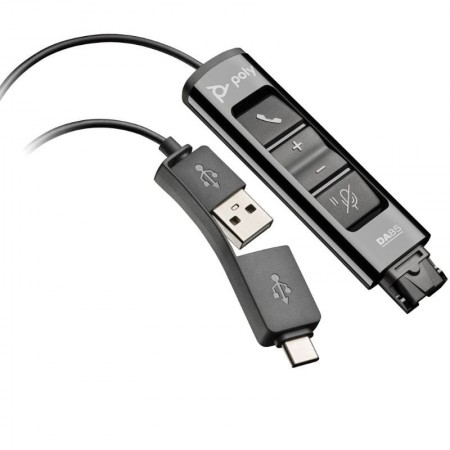 Adaptador QD USB Poly DA85 786C7AA/ QD Macho/ USB Macho - USB Tipo-C Macho
