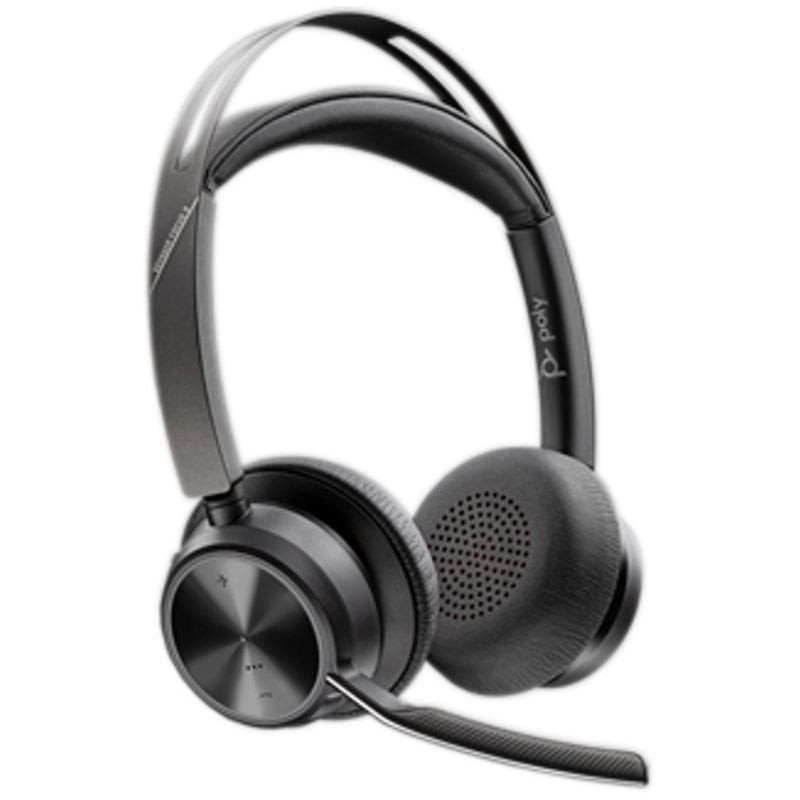 Auriculares Inalámbricos PolyVoyager Focus 2 USB-C-C + Adaptador USB-C/A/ con Micrófono/ Bluetooth/ Negros