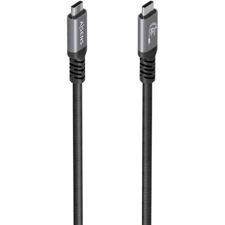 Cable USB 3.2 Tipo-C Aisens  A107-0992/ USB Tipo-C Macho - USB Tipo-C Macho/ Hasta 60W/ 5Gbps/ 10m/ Negro