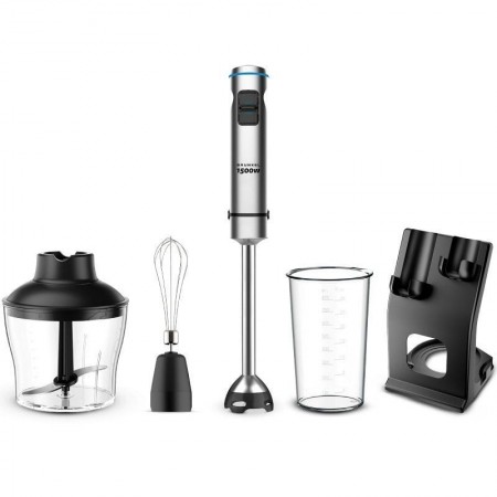 Batidora de mano Grunkel BM-1500SET/ 1500W/ Capacidad 0.8L/ Incluye Vaso, Picadora, Varilla y Soporte