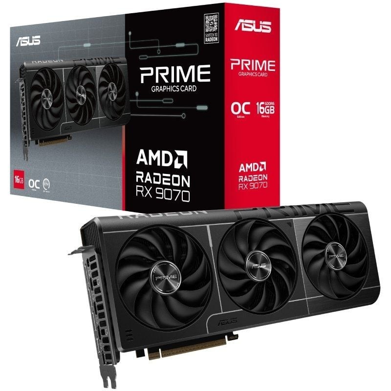 Tarjeta Gráfica Asus Prime Radeon RX 9070 OC Edition/ 16GB GDDR6