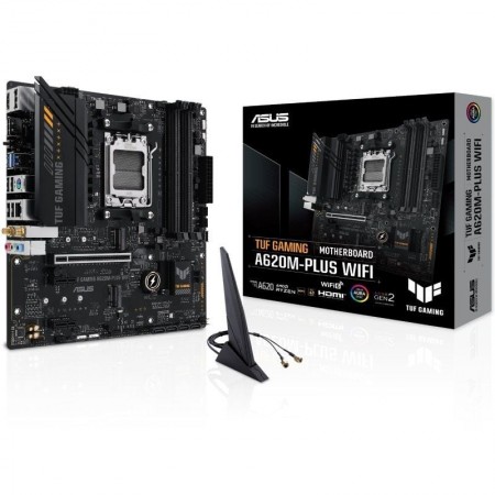 Placa Base Asus TUF GAMING A620M-PLUS WiFi Socket AM5/ DDR5/ PCIe 4.0/ Micro ATX