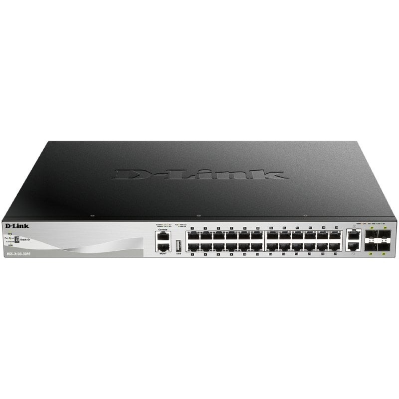 Switch Gestionable D-Link DGS-3130-30PS/E 26 Puertos/ RJ-45 10/100/1000/ SFP