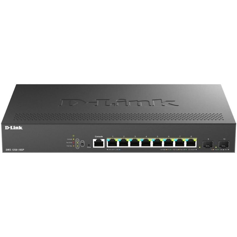 Switch D-Link DMS-1250-10SP/E 8 Puertos/ RJ-45 Gigabit 100/1000/2.5G/ SFP/ PoE