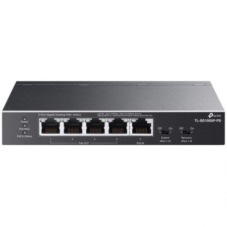 Switch TP-Link TL-SG1005P-PD 5 Puertos/ RJ-45 1/ 2.5Gbps PoE