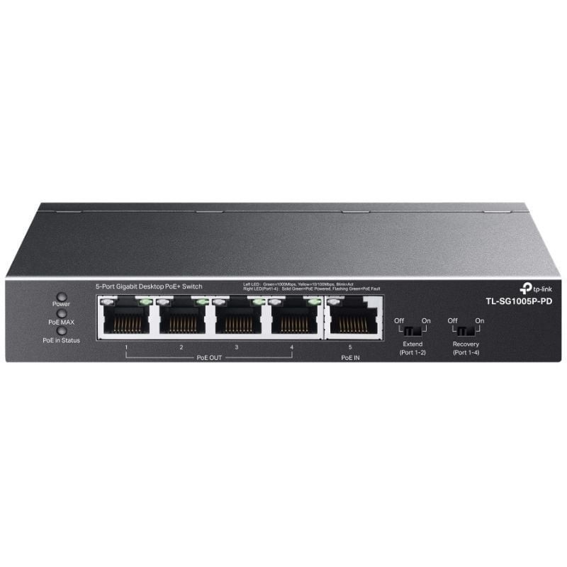 Switch TP-Link TL-SG1005P-PD 5 Puertos/ RJ-45 1/ 2.5Gbps PoE