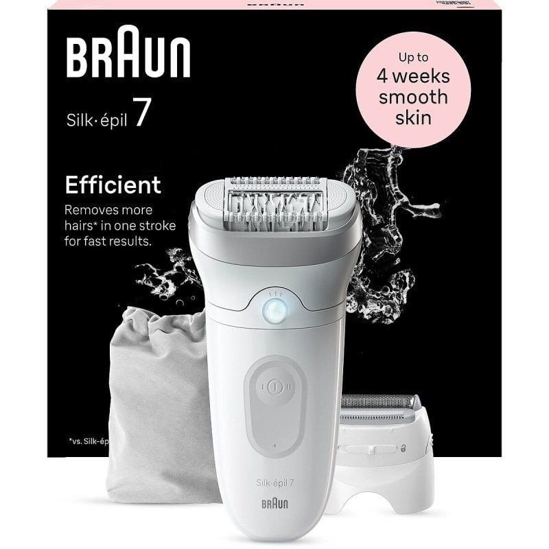 Depiladora Braun Silk Epil Series 7 7-041/ con Batería/ 5 Accesorios
