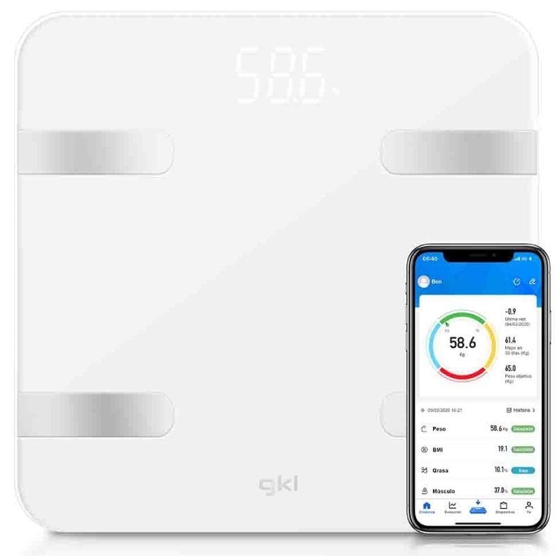 Báscula de Baño GKL Fitblue 300 White/ Hasta 180kg