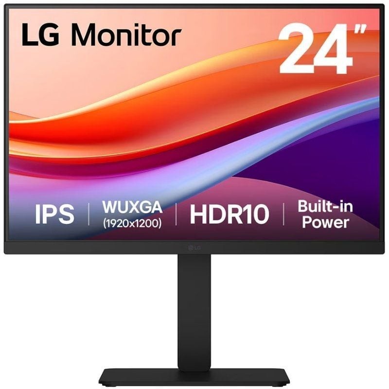 Monitor Profesional LG 24BA55W-B 24'/ WUXGA/ Multimedia/ Regulable en altura/ Negro
