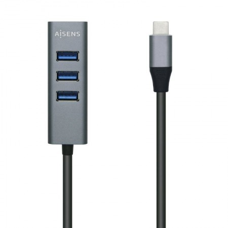 Hub USB Tipo-C Aisens A109-0508/ 4xUSB/ Gris