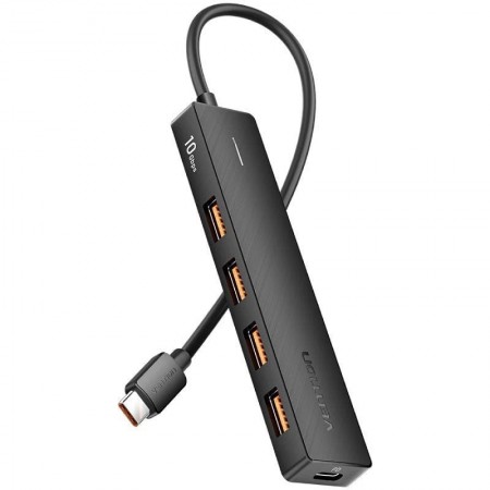 Hub USB Tipo-C 3.2 Vention CKCBB/ 4xUSB/ 1xUSB Tipo-C PD