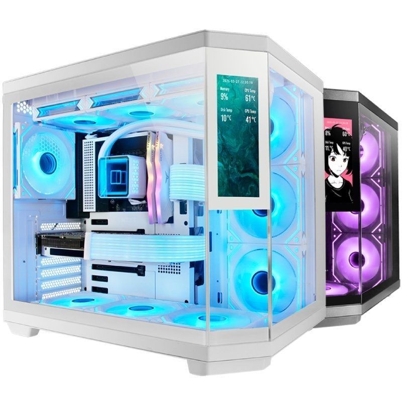 Caja Gaming Semitorre Mars Gaming MC-3TCORELCD/ Blanca