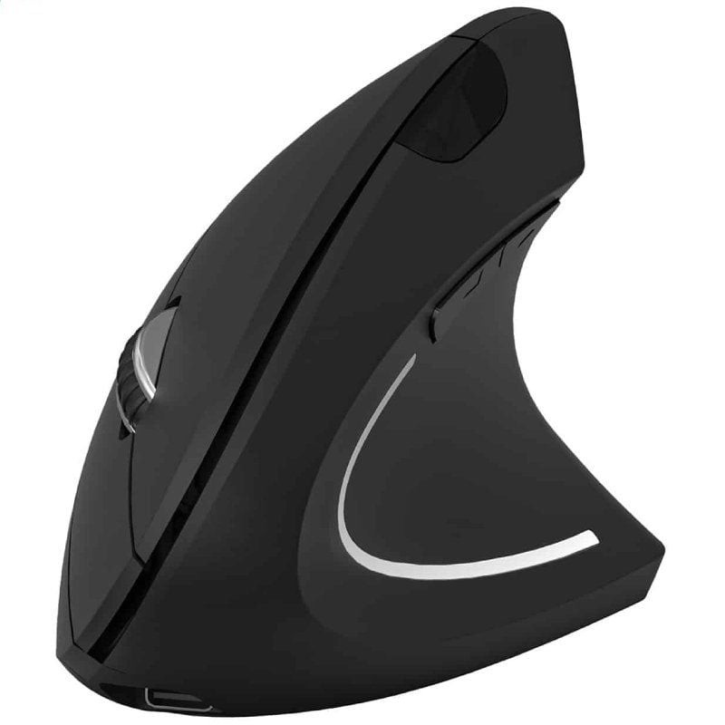 Ratón Vertical Inalámbrico Subblim Glide Vertical Ergo Dual Battery/ Batería Recargable/ Hasta 1600 DPI/ Negro