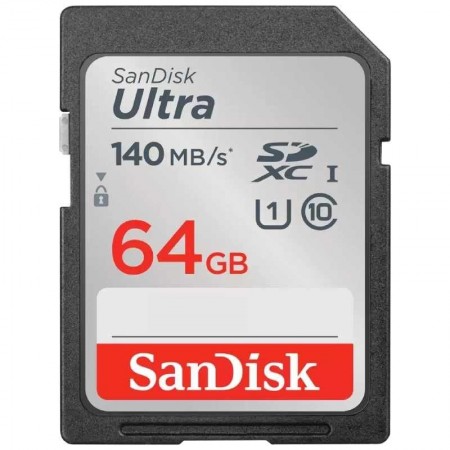 Tarjeta de Memoria SanDisk Ultra 64GB SD HC UHS-I - SDXC/ Clase 10/ 140MBs
