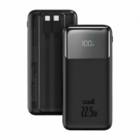 Batería Externa Universal Power Bank 10.000 mAh Carga Rápida 22.5W COOL Pocket Negro