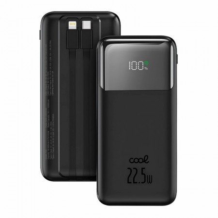 Bateria Externa Universal Power Bank Carga Rápida 22.5W 30.000 mAh (Tipo-C / Lightning) COOL Negro