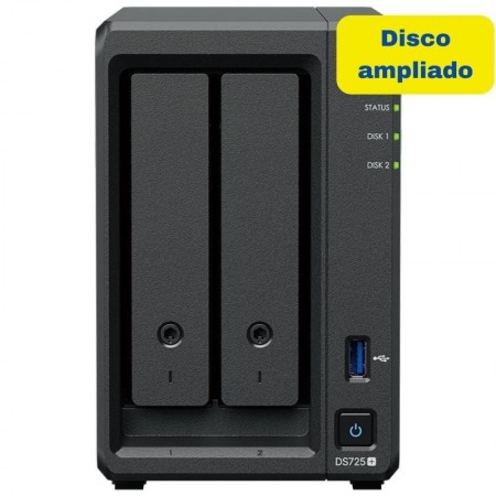 NAS Synology Diskstation DS725+/ 2 Bahías 3.5'- 2.5'/ 4GB DDR4/ 8TB/ Formato Torre