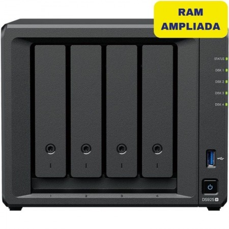 NAS Synology Diskstation DS925+/ 4 Bahías 3.5'- 2.5'/ 16GB DDR4/ Formato Torre