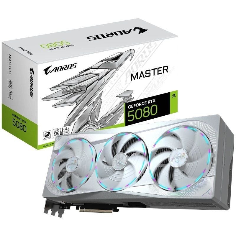 Tarjeta Gráfica Gigabyte AORUS GeForce RTX 5080 MASTER ICE/ 16GB GDDR7