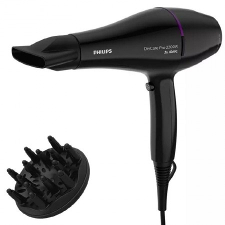 Secador Philips Drycare Pro BHD274/ 2200W/ Negro y Violeta