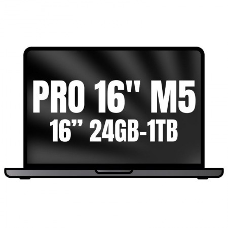 Apple Macbook Pro 16'/ M5 Pro 18-Core CPU/ 24GB/ 1TB SSD/ 20-Core GPU/ Negro Espacial