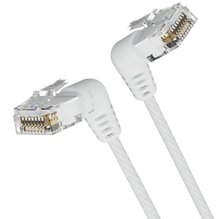 Cable de Red RJ45 UTP Vention IBOWI Cat.6A/ 3m/ Cabeza Rotatoria 360º/ Blanco