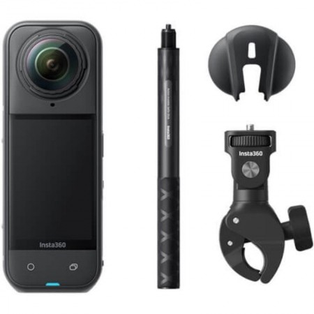 Cámara Digital Deportiva Insta360 X5 Vista múltiple motero Kit/ 8K/ Ángulo de visión 360º/ Negra