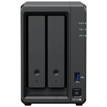 NAS Synology Diskstation DS725+/ 2 Bahías 3.5'- 2.5'/ 8GB DDR4/ Formato Torre
