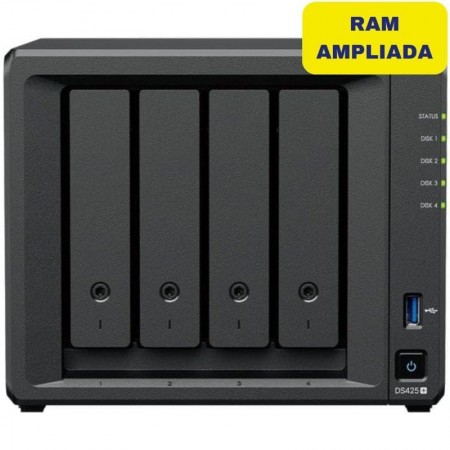 NAS Synology Diskstation DS425+/ 4 Bahías 3.5'- 2.5'/ 6GB DDR4/ Formato Torre