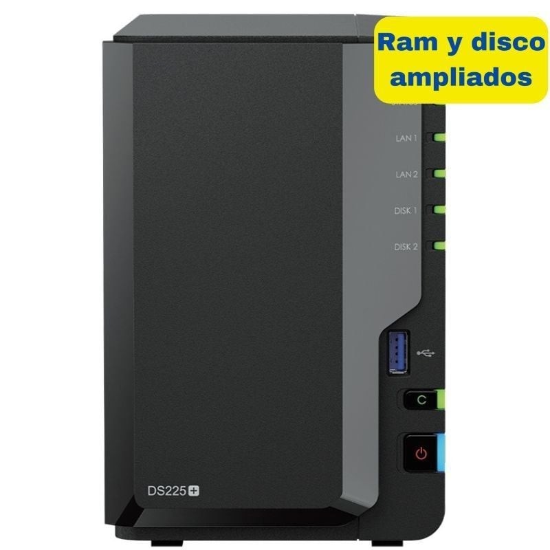 NAS Synology Diskstation DS225+/ 2 Bahías 3.5'- 2.5'/ 6GB DDR4/ 8TB/ Formato Torre
